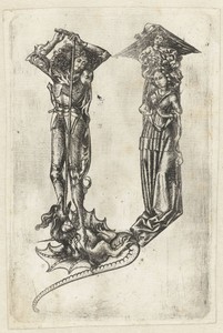 Letter Y met heilige Joris en de draak