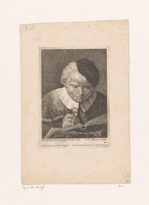 Lezende man met vergrootglas