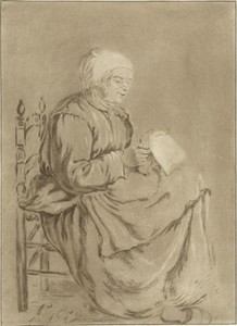 Lezende oude vrouw