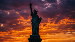 Liberty at Sunset