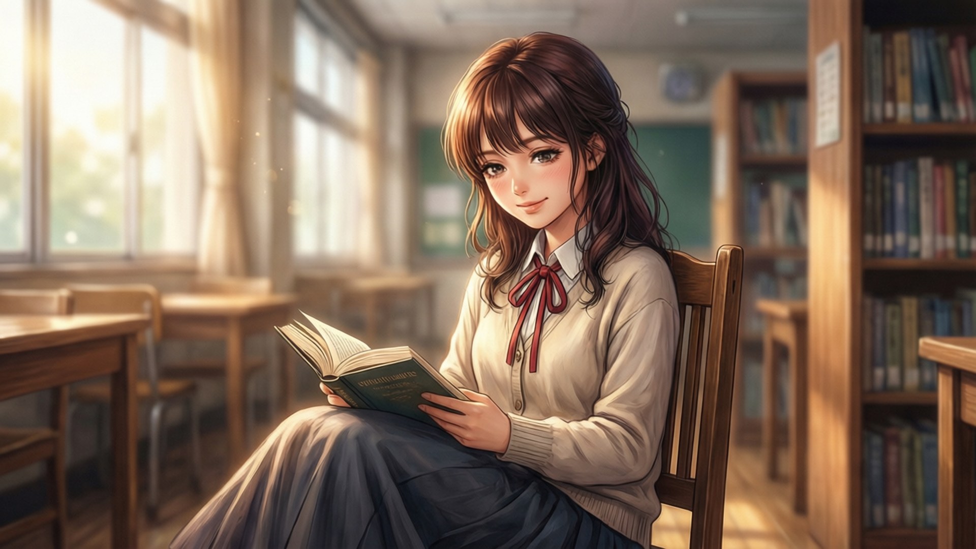 Library Angel Mahiru by Wallpapers.art Studio