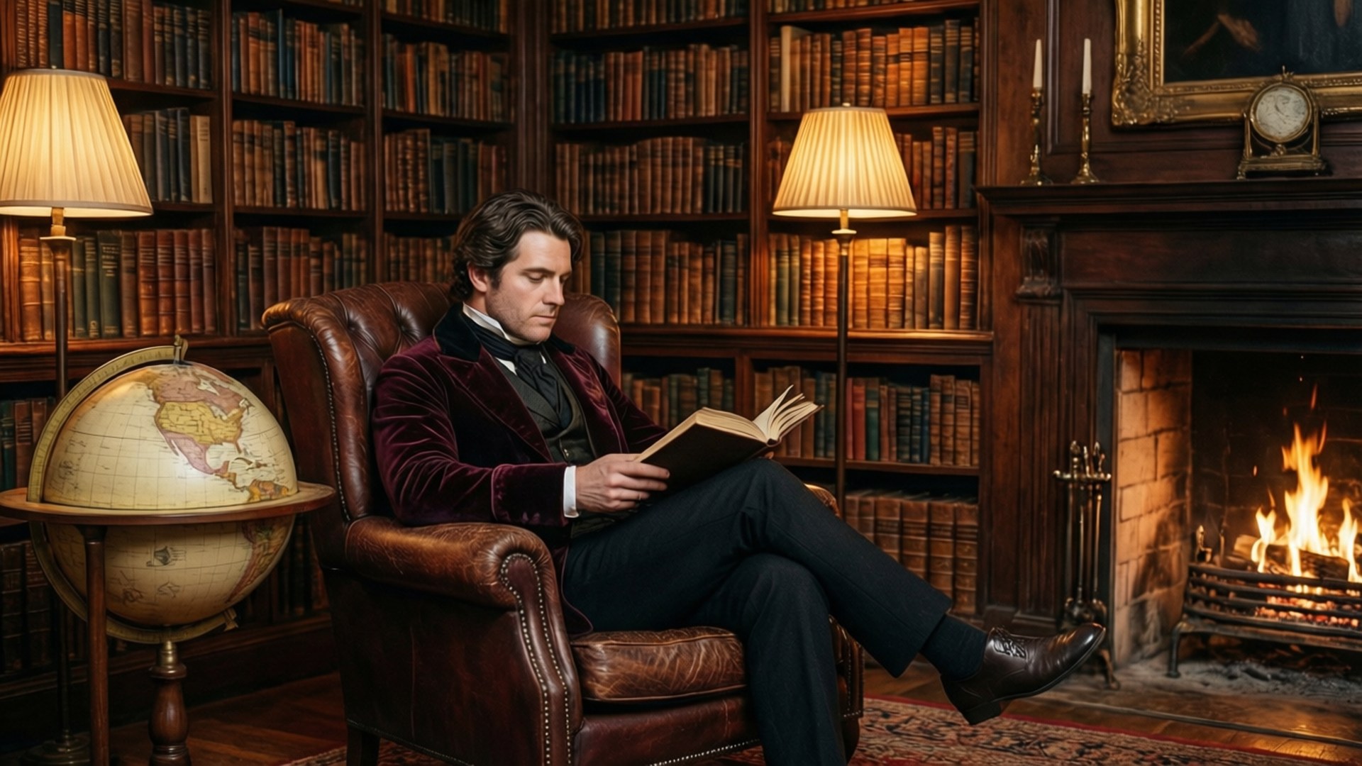 Library Firelight by Wallpapers.art Studio