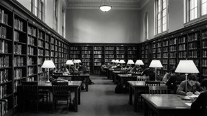 Library in Black and White
