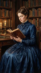 Library Lady Reading