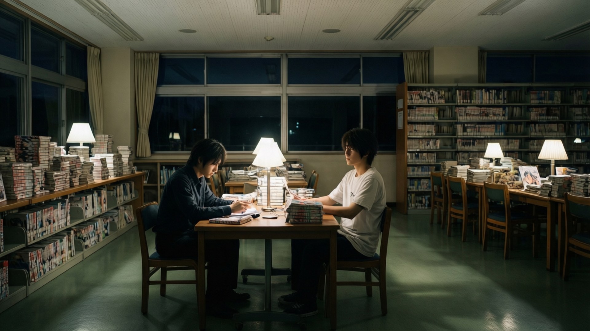 Library Night Shift by Wallpapers.art Studio