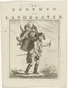 Liedblad en spotprent met soldaten
