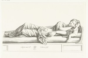 Liggende vrouw met putto