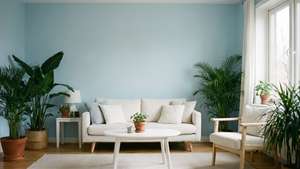 Light Blue Minimalist Room
