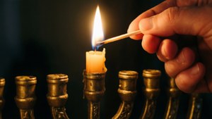 Lighting the Menorah
