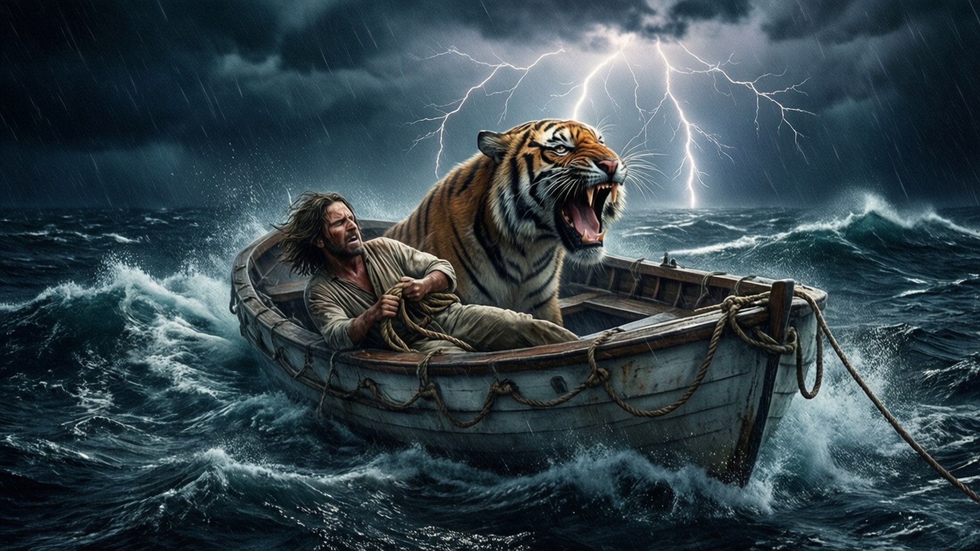 Lightning Over the Abyss by Wallpapers.art Studio