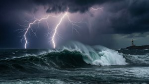 Lightning Storm at Sea