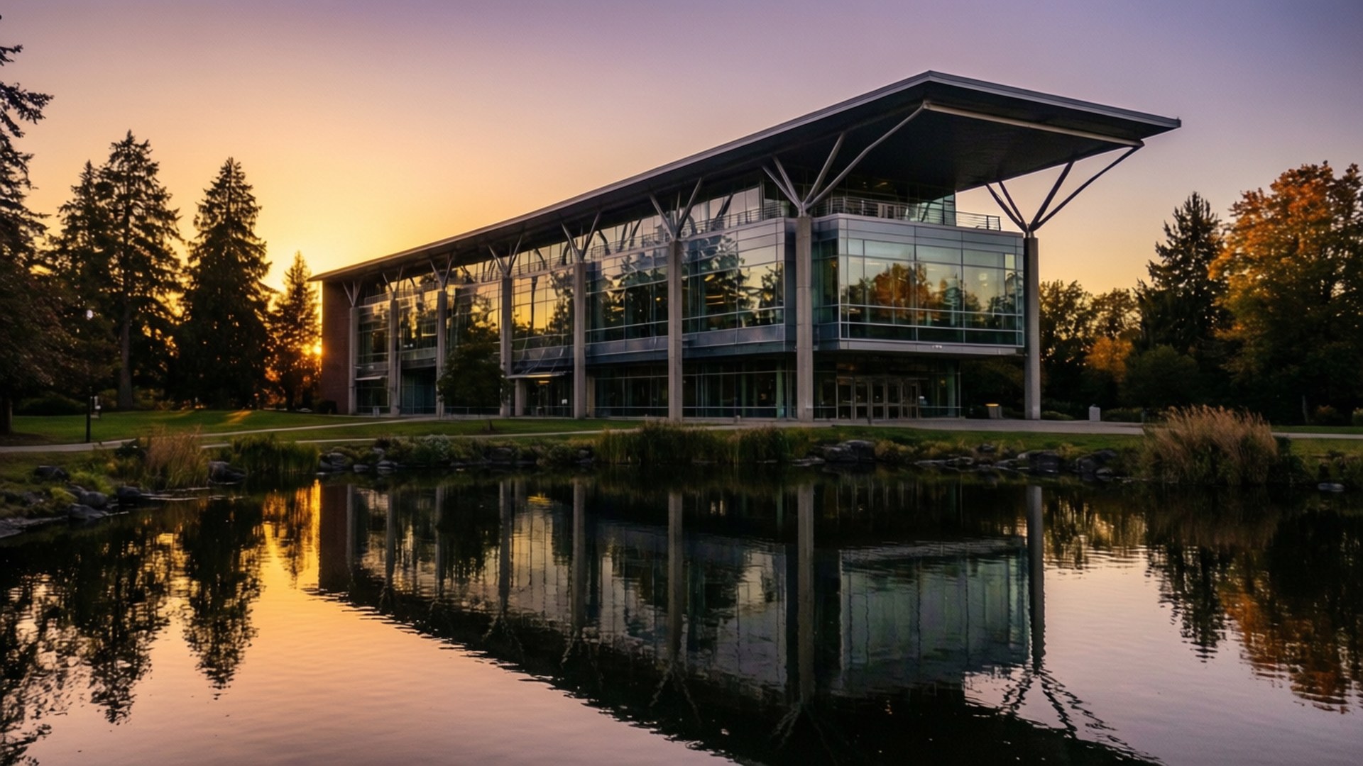Lillis Business School at Golden Hour by Wallpapers.art Studio