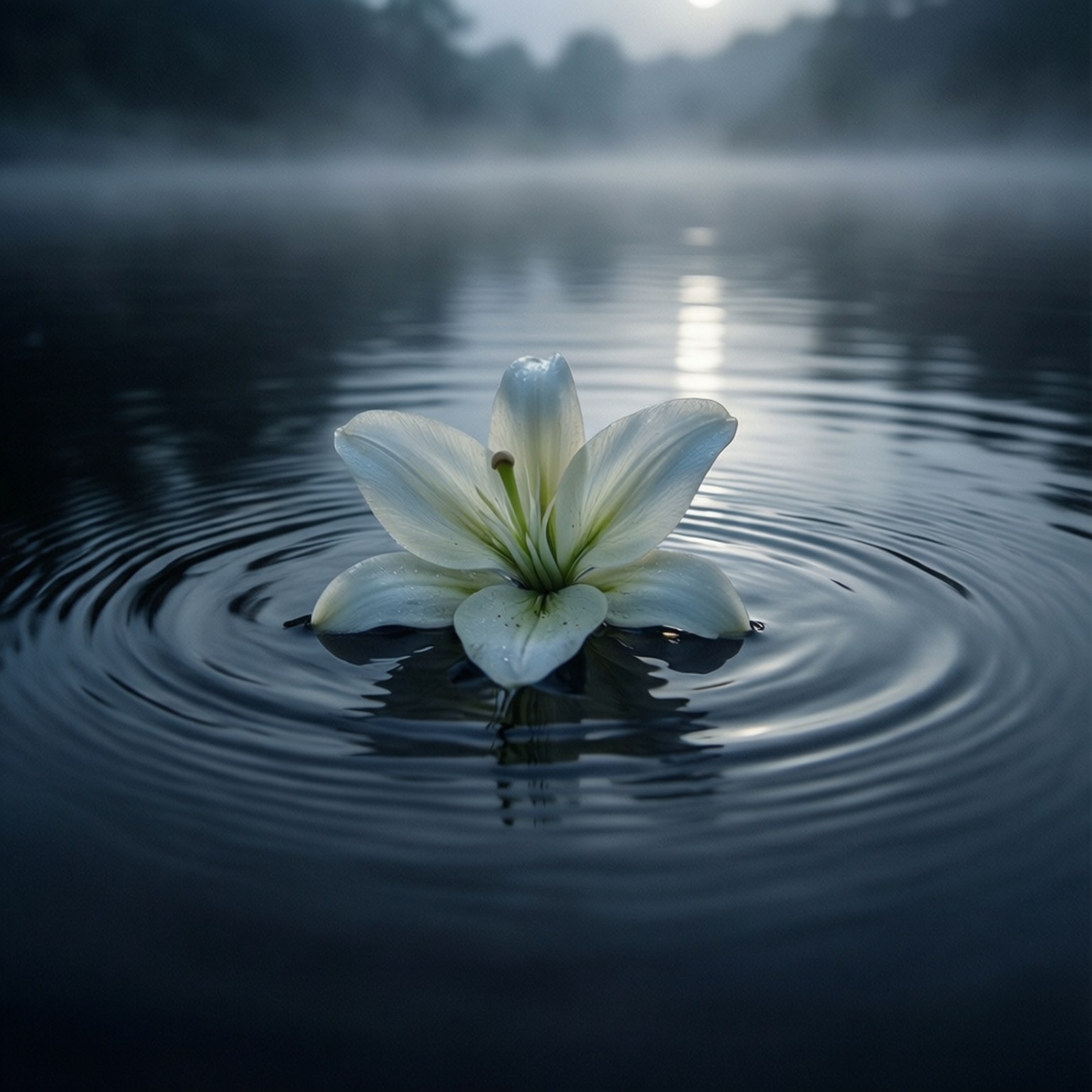 Lily on Still Waters by Wallpapers.art Studio