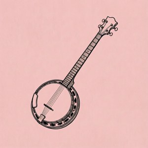 Line Art Banjo Minimalist