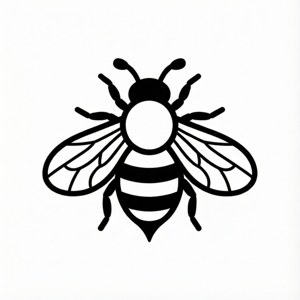 Line Art Bee Emoji