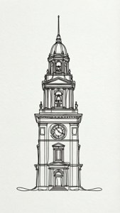 Line Art Bell Tower