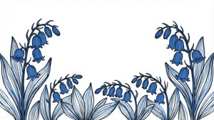 Line Art Bluebell Bottom Border