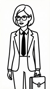 Line Art Boss Lady