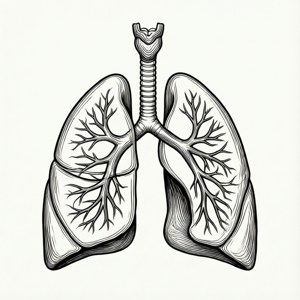 Line Art Bronchial Tree