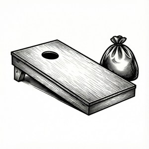 Line Art Cornhole