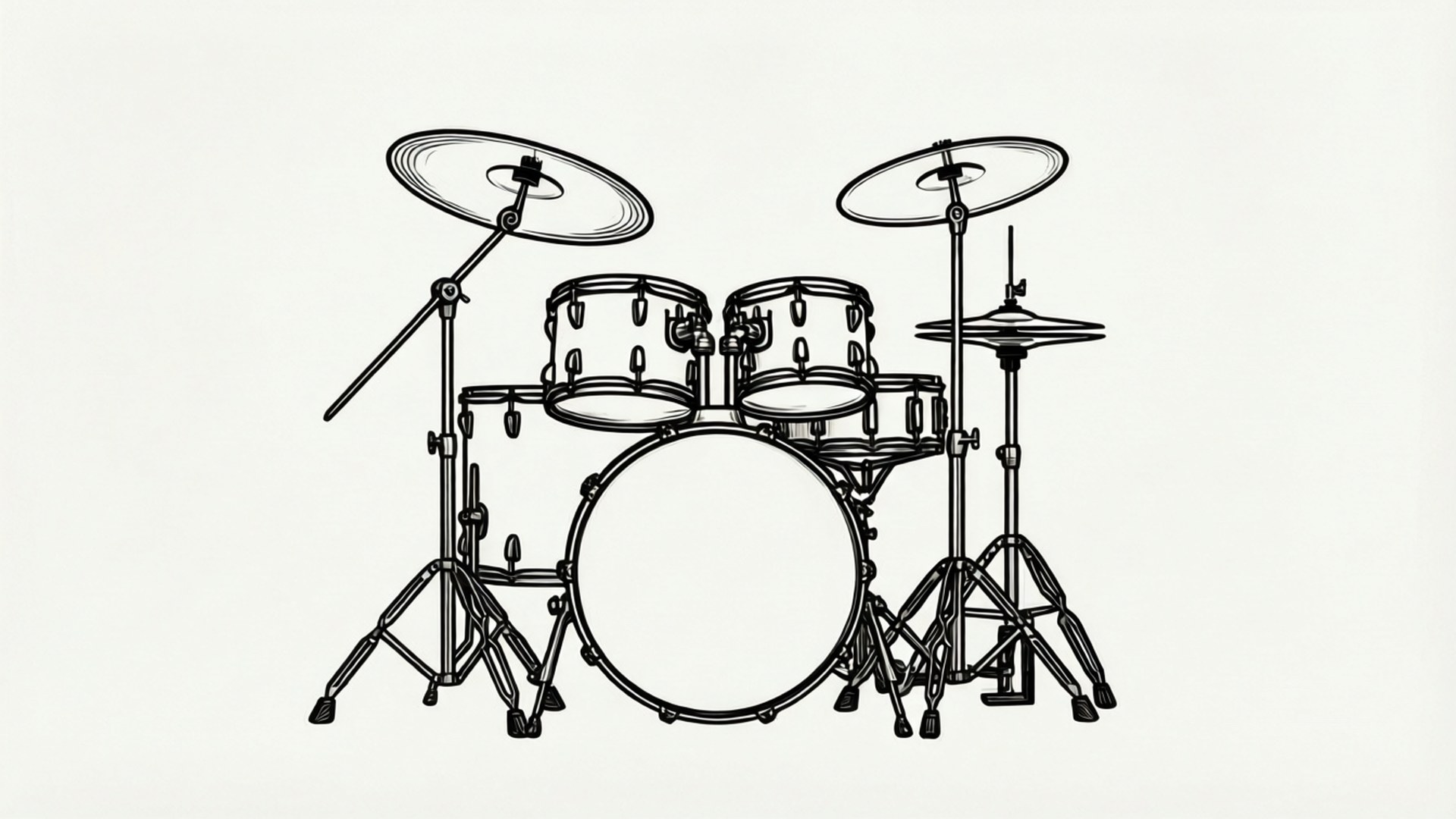 Line Art Drum Kit by Wallpapers.art Studio