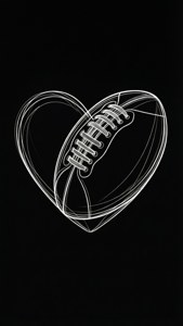 Line Art Football Heart