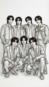 Line Art Group Pose
