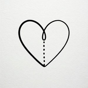 Line Art Half Heart