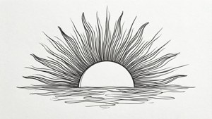 Line Art Half Sun