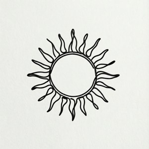 Line Art Half Sun