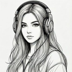 Line Art Headphones
