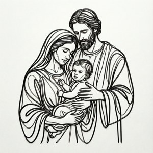 Line Art Holy Family