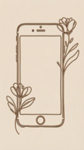 Line Art iPhone with Florals