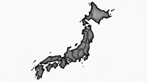Line Art Japan Map