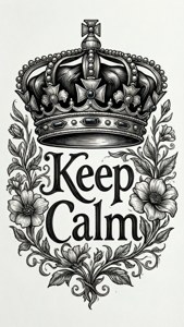 Line Art Keep Calm Crown