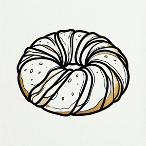 Line Art King Cake