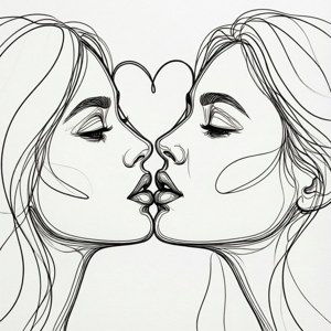 Line Art Kiss