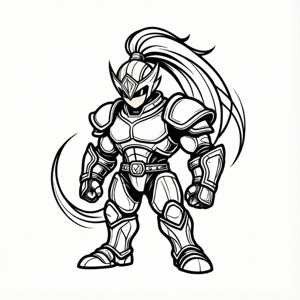 Line Art Knight