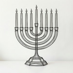 Line Art Menorah