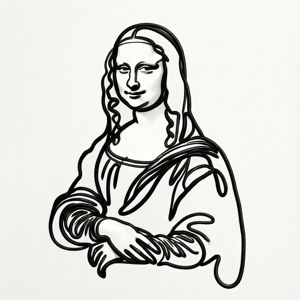 Line Art Mona Lisa