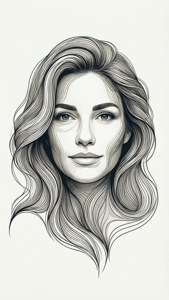 Line Art Mother Portrait