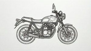 Line Art Motorcycle