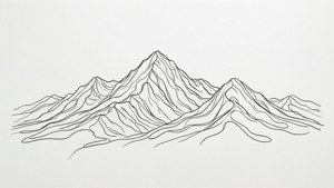 Line Art Mountain Range