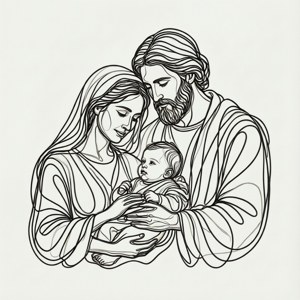 Line Art Nativity