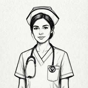 Line Art Nurse