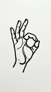 Line Art OK Gesture