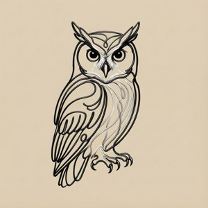 Line Art Owl
