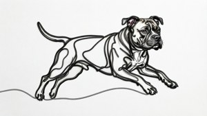 Line Art Running Pitbull