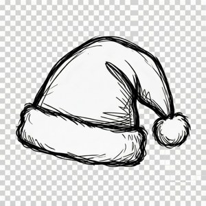 Line Art Santa Hat