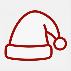 Line Art Santa Hat